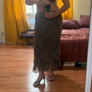 00s Mermaid Leopard Maxi Skirt